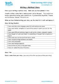 Worksheets for kids - writing-a-mythical-story